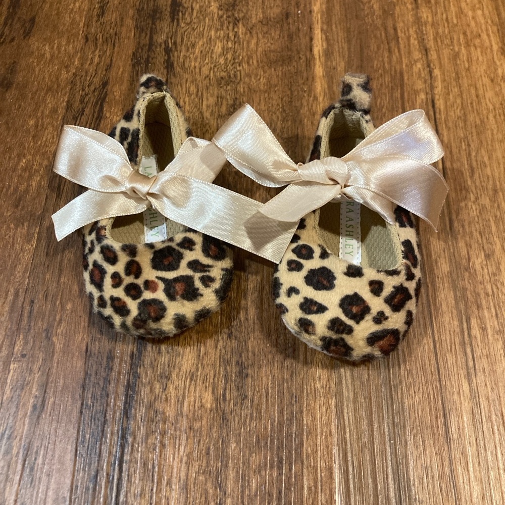 Laura Ashley newborn leopard print shoes